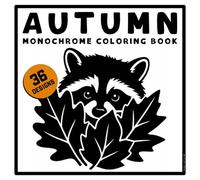 Autumn Monochrome Coloring Book: 36 Easy Fall Scenes to Color. Pumpkins, Falling Leaves, Cozy Porches and Harvest Moons for Calm, Single-Color Relaxation