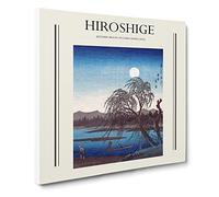 Autumn Moon On The Tama River By Utagawa Hiroshige Canvas Print | Gallery Wrapped 30mm Frame Wall Art | 20x20 inches | Ready to Hang | Asian Space Picture | Living Room Bedroom Lounge Office