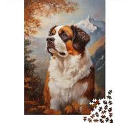 Autumn Mountain Dog 1000-Piece Puzzle for Adults, 70x50cm/1000pcs, White Pieces with A Smooth Surface; for Quiet Downtime Without A Screen