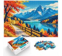 Autumn Mountain Forest Road Minimalist Abstra Jigsaw Puzzle, 1000 Piece | For rainy days and slower weekends, this adult jigsaw puzzle with 1000 pieces can be enjoyed across several sessions.