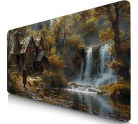 Autumn Mouse Mat 600x400x3mm XXL Gaming Mouse Pad Fall Desk Mat, Table Mats with Non-Slip, Soft Smooth Surface, Stitched Edges Desk Pad, Waterproof Fabric, Durable, Office Accessories, Gifts F0-398