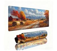 Autumn Mouse Pad Large 900x400x3mm Desk Mat Village Gaming Mouse Pad Table Protector Non-Slip Rubber Base for Stable Grip on Smooth Surfaces Wear-Resistant Mousepad for Computers, Laptop, PC W1-69