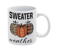 Autumn Mug,Fall Autumn Mug, Pumpkin Harvest Mug,Sweater Weather Mug Funny Coffee Mug,Man Cave Prints,The Best Gift for Colleagues, Parents, and Grandparents, 110z Men and Women