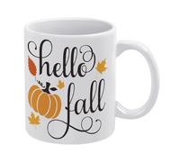 Autumn Mug,Fall Decoration for Indoor & Outdoor, Hello Fall Mug Funny Coffee Mug,Man Cave Prints,The Best Gift for Colleagues, Parents, and Grandparents, 110z Men and Women