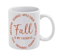 Autumn Mug,Fall Vibe Mug, Fall Party Decor, Fall is My Favorite Mug Funny Coffee Mug,Man Cave Prints,The Best Gift for Colleagues, Parents, and Grandparents, 110z Men and Women