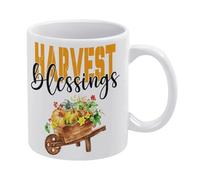 Autumn Mug,Harvest Blessings Mug Pumpkin Mug Funny Coffee Mug,Man Cave Prints,The Best Gift for Colleagues, Parents, and Grandparents, 110z Men and Women