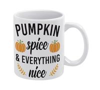 Autumn Mug, Pumpkin Decor, Pumpkin Spice & Everything Nice Mug Funny Coffee Mug,Man Cave Prints,The Best Gift for Colleagues, Parents, and Grandparents, 110z Men and Women
