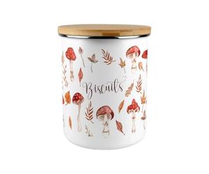 Autumn Mushroom Biscuit Storage Tin - 2.7L Extra-Large Kitchen Canister