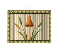 Autumn Mushroom Dish Drying Mats for Kitchen Counter, Orange Mushroom Absorbent Dish Drainer Mat, Fall Nature Microfiber Drying Pad for Home Decor 18x24 Inch