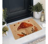 Autumn Mushroom Doormat, Red Toadstool Door Mat for Outdoor & Indoor Entrance Rustic Decor, Eco-Friendly Waterproof Non-Slip Dust Absorbent Front Doormat, Easy Clean 29x17 Inch