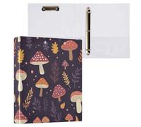 Autumn Mushroom & Seasonal Binders 1 & Half Inch 3 Rings with Pockets 1/2 Pack Office Supplies 200 Sheets