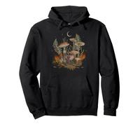 Autumn Mushrooms Mystical Whimsigoth Art Episodic Drawing Pullover Hoodie