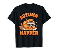 Autumn Napper Cozy Raccoon Pumpkin Fall Season Funny T-Shirt