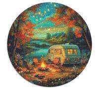 Autumn Night Camping Campfire 1000 Piece Jigsaw Puzzle for Adults Cozy Moments Under The Starry Sky Challenging Puzzles Educational Games Fun Present & Activity 1000pcs (67.5x67.5cm)