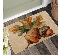 Autumn Oak Acorn Doormat, Fall Leaves Door Mat for Outdoor & Indoor Entrance Rustic Decor, Non-Slip Absorbent Front Doormat, Easy Clean 29x17 Inch