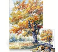 Autumn Oak Splendor Hard Jigsaw Puzzle for Adults 1000 Pieces Smart Challenge Leisure Escape Fine Lock Thoughtful Gift (38x26cm)