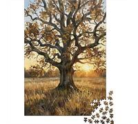 Autumn Oak Tree at Sunset 1000 Piece Jigsaw Puzzle, 70x50cm/1000pcs, for Adults, Screen-Free Activity, Relaxing Indoor Time And Puzzle Lovers