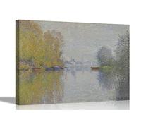 Autumn on the Seine Argenteuil by Claude Monet Canvas Wall Art Prints Framed Poster Pictures Home Office Decor Artwork Large 86 x 61cm (34 x 24 inches)
