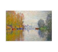 Autumn on The Seine at Argenteuil by Claude Monet Poster Print for Teen Boys Room Canvas Wall Art Canvas Painting Print Unframe 24x36inch