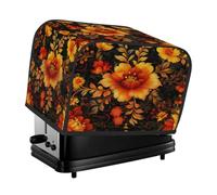 Autumn Orange Blossom Floral Toaster Cover 2 Slice Dust Cover for Bread Machine,Small Kitchen Appliance