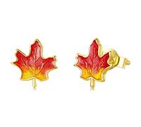 autumn orange ginkgo maple leaf stud earrings mushroom pumpkin earrings for women jewelry 1