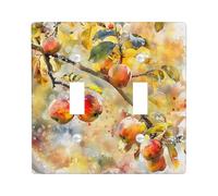 Autumn Orchard Light Switch Cover Plates/Outlet Covers, Golden Harvest Apples for Wall Décor, Decorative Wall Plates, Standard Size Double Toggle