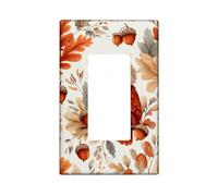 Autumn Owl Light Switch Cover Plate/Outlet Covers, Orange Harvest Design for Fall Decor, Impact-Resistant Wall Plates, Standard Size Single Rocker