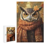 Autumn Owl with Scarf Puzzle 1000 Teile Schwer Puzzle Spielzeug Lernspiel Impossible Herausforderungsspielzeug Für Erwachsene Kinder 1000 PCS