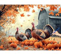 Autumn Paint by Numbers for Adults Animal Painting by Numbers for Adults Beginners DIY Color Oil Painting Acrylic Paints Kits with 3 Brushes, Christmas Decorations Gifts for Women 120x90cm S-05