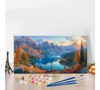 Autumn Paint by Numbers for Adults Beginners, DIY Paint by Numbers Japan Colored Canvas Drawing, Easy Arts and Crafts for Acrylic Pigment Paintwork Kit Hobbies for Adults Women Gifts,Room Decor G8-422