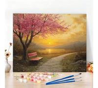 Autumn Paint by Numbers for Adults Beginners, DIY Paint by Numbers Trails Easy Colored Canvas Drawing 16 x 20 Inch Oil Painting Arts and Crafts for Adults for Relax and Home Decor, Women Gifts W6-780