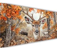 Autumn Paint by Numbers for Adults,Deer Painting by Numbers Kits Children or Beginner, DIY Canvas Adult Crafts Oil Painting with Paint Brushes Acrylic Drawing Paintwork 90x180 cm Without Frame L926