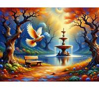 Autumn Park 700 Piece Jigsaw Puzzles for Adults, Colourful, Challenging & Brainteasing Adult puzzles 700 Pieces Pigeons, Fun jigsaws for The Whole Family 20x15 inch