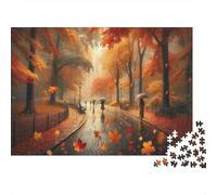 Autumn Park Walk 1000 Pc Premium Cardboard Classic Jigsaw Forest Light Puzzle for Budget Shoppers Brain Training Family Game Night 52x38cm/1000pcs