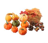 Autumn Party Decor with 50pcs Mini Pumpkins and Leaves for Crafting Beautiful Wreaths and Centerpieces (86pcs)