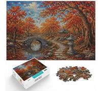 Autumn Path with Stone Lantern Painting Jigsaw Puzzle, 1000 Piece | For shared winter evenings: Adult jigsaw puzzle with 1000 pieces turns winter downtime into puzzle time.