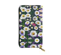 Autumn pattern Leather Wallets for Women Man, Wallets Large Billfold with 12 Card Slots,Wallet Passport wallet, Wild Flowers And Cornflowers Daisies, One Size