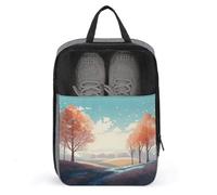 Autumn Pattern Shoe Bag Waterproof & Breathable Shoe Pouch for Travel, Portable Carry Case for Sports Sneakers, Gym, Vacation