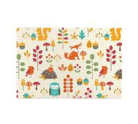 Autumn Pattern With Owl Fox Squirrel Birds Animal Print, 1000 Pieces Jigsaw Puzzles, Wooden Jigsaw Family Game Wall Decor for Adults Teens