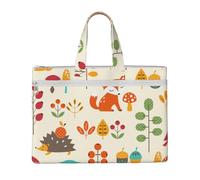Autumn Pattern With Owl Fox Squirrel Birds Animal Print,Canvas Document Bag Zipper File Tote Bag Handbag Briefcase for School Office