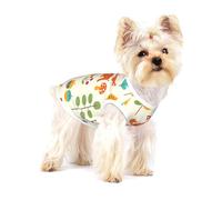 Autumn Pattern With Owl Fox Squirrel Birds Animal Print,Cotton Sleeveless Pet T-Shirt Soft Stretchy Puppy Breathable Vest,S