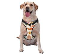 Autumn Pattern With Owl Fox Squirrel Birds Animal Print,Pet Harness,Adjustable Reflective Dog Harness,Pet Leash Vest,L