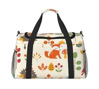 Autumn Pattern with Owl Fox Squirrel Birds Animal Print, Sports Duffels, Handheld Crossbody Sports Luggage Bag, Large Capacity Travel Bag for Women and Men