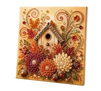 Autumn Pearl Painting Kit - Pearl Art Diy Kits for Adults Autumn，Birdhouse | Beginner Crafting with Selected Fall Scenes, Relaxing DIY Project for Sparkling Autumn Artwork, Handmade Seasonal Gift