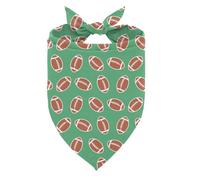 Autumn Pet Bandana, Rugby Game Party Dogs Bandanas, Adjustable Comfortable Triangle Dog Scarf, Green Dog Bandanas with Football Pattern, Cute Puppy Bandana Fancy for Dogs