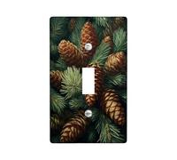 Autumn Pine Cone Light Switch Cover Plates/Outlet Covers, Rustic Brown Cones for Fall Decor, Thermoplastic Wall Plates, Standard Size Single Toggle