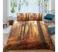 Autumn Plantation Super King Duvet Cover Set Natural Landscape Bedding Double Bed Set 3D Print Soft Comfort Microfiber Quilt Cover 220x260 cm with Zipper Closure and 2 Pillowcases j.977
