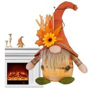 Autumn Plush Gnome, Thanksgiving Decor Plush Gnome Doll Lighted, Seasonal Autumn Figure Desktop Ornaments for Bookshelf Garden Table Shelves Mantel Patio Nights