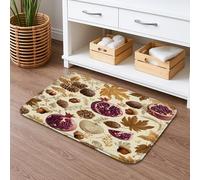 Autumn Pomegranate Quick Dry Bath Mat, Rustic Vintage Fruit Nature Absorbent Non Slip Shower Mat, Memory Foam Washable Bath Rugs for Bathroom Toilet Restroom Decorative 20x32 Inch