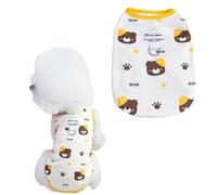 Autumn Printed Velvet Traction Tank top Dog Cat Clothes | Japanese Korean Style Pet Apparel for Teddy Bichon Frise Small Dogs Cats Outdoor Walking (Yellow, X-Large)